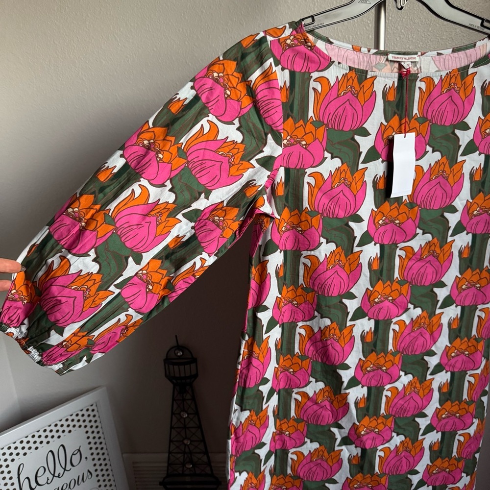 NWT Frances Valentine Minnow Maxi Dress Sun Flower Cotton Poplin Sz S - Picture 5 of 8